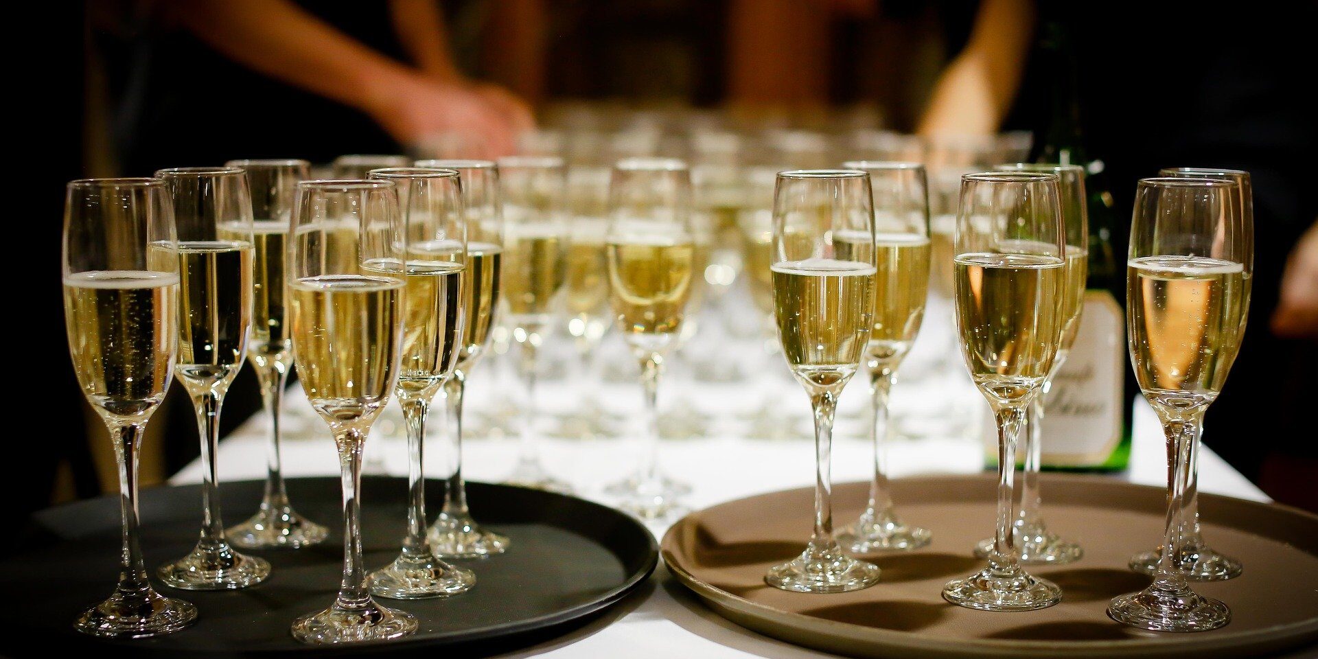 Champagne reception at a Clearpoint hospitality event